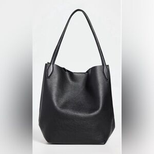 Madewell The Shopper Tote in Soft Grain Pebble Leather - Black